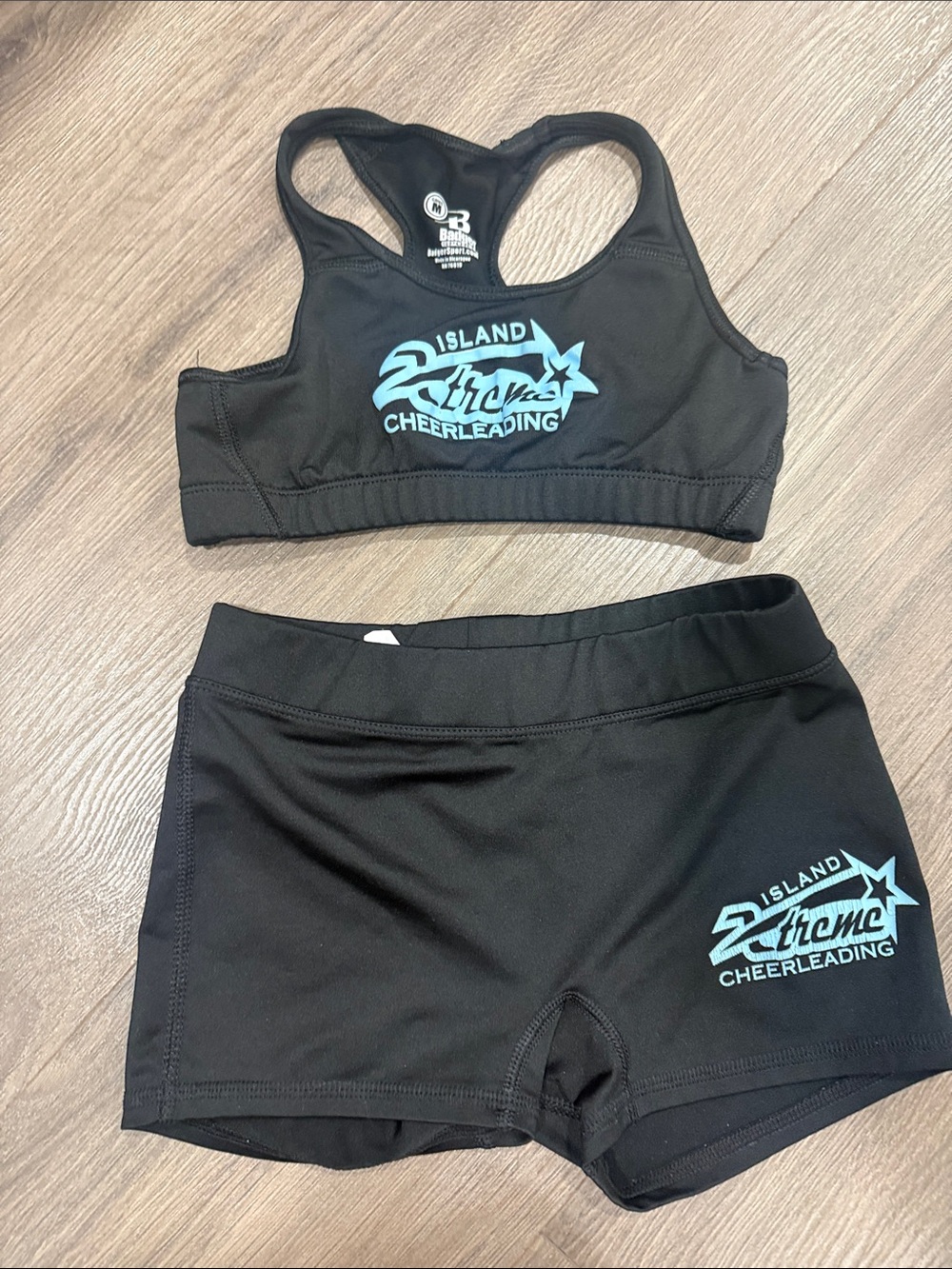 Girls Black Sports Bra & Shorts Set